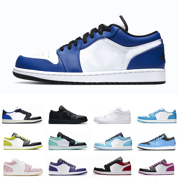

game royal mens basketball shoes 1s low wolf grey fragment unc triple black toe chicago court purple laser blue shadow white camo trainers s