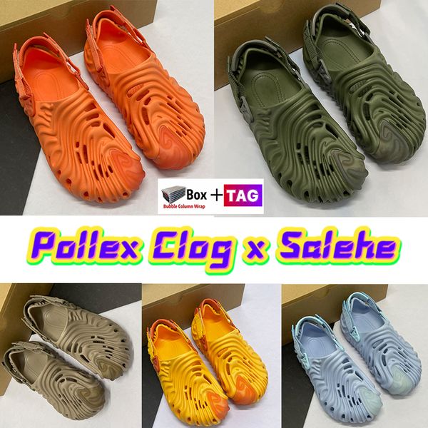 

luxury men women pollex clog x salehe sandals flat heel mans sandal orange yellow cucumber crocodile slides stratus menemsha slide outdoor i, Black