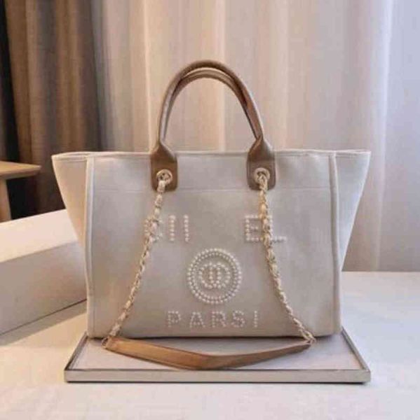 

brand luxury classic beach bags canvas pearl evening bag designer portable shopping large capacity handbag women handbags label backpack lad