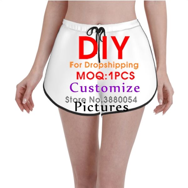 

noisydesigns 3d custom pictures summer beach shorts women surfing board quick dry stretch novelty swimsuit swimwear dropship 220627, White;black