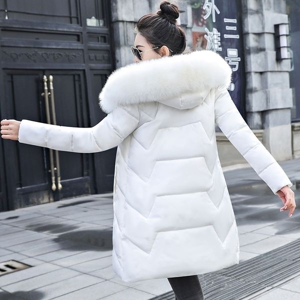 

winter jacket women parka hooded down cotton padded parka female jacket long coat woman plus size 7xl slim warm outwear 201027, Black