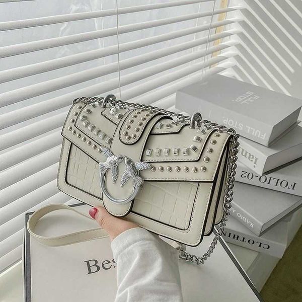 

luxury handbags women bags and purses 2022 designer ladies new swallow rivet chain shoulder messenger fashion crossbody