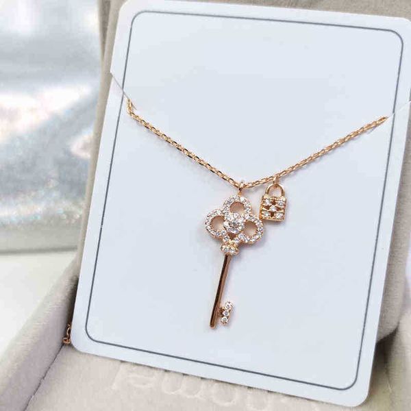 

love key pendant necklace female party clavicle chain light luxury silver fashion jewelry necklaces