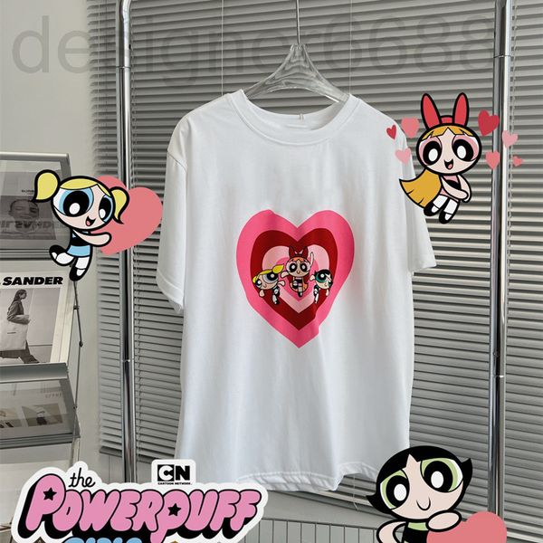 

women's t-shirt designer 22 spring and summer cartoon printed short sleeve t-shirt casual cotton aging white round neck pullover loose