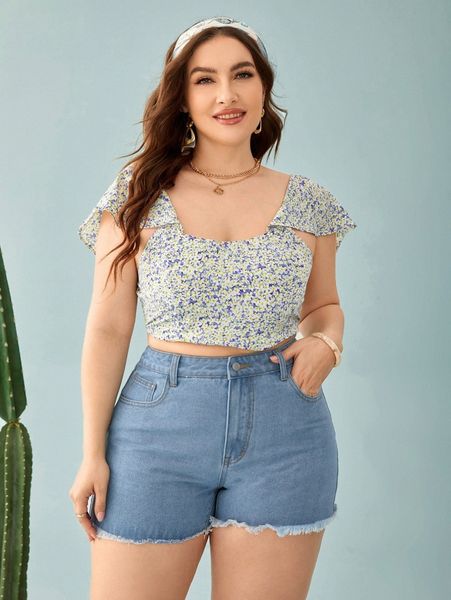 

plus slant pockets raw hem denim shorts e4rm#, White;black