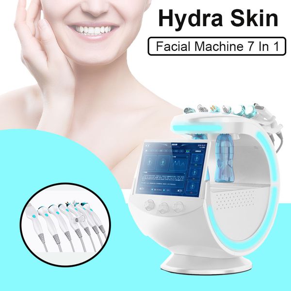7 Griffe Smart Ice Blue RF-Maschine Hydra Dermabrasion Gesichts-Aqua-Hautwäscher mit Hautanalysatorsystem