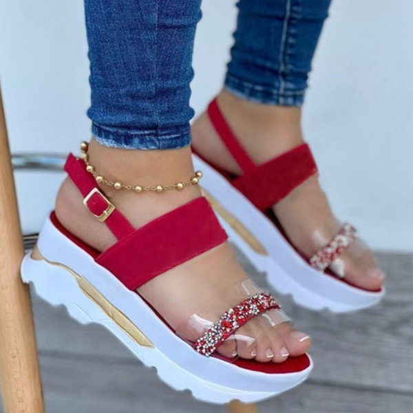 

plateforme sandales women sandals summer heels sandals with wedges shoes for women peep toe platform sandalias mujer brand shoes, Black
