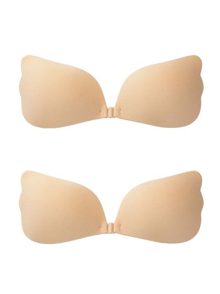 

2pack front close self adhesive bra 77ul#, Black;red