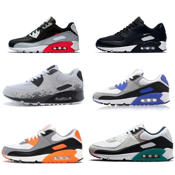 

2022 designer men running sports shoes triple white black red 90 wolf grey polka dot infrared total orange laser blue airs hyper grape royal