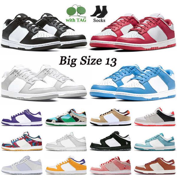

big size 13 running shoes for men women low leather platform sneakers black archeo pink grey unc coast summit white chunky parra green