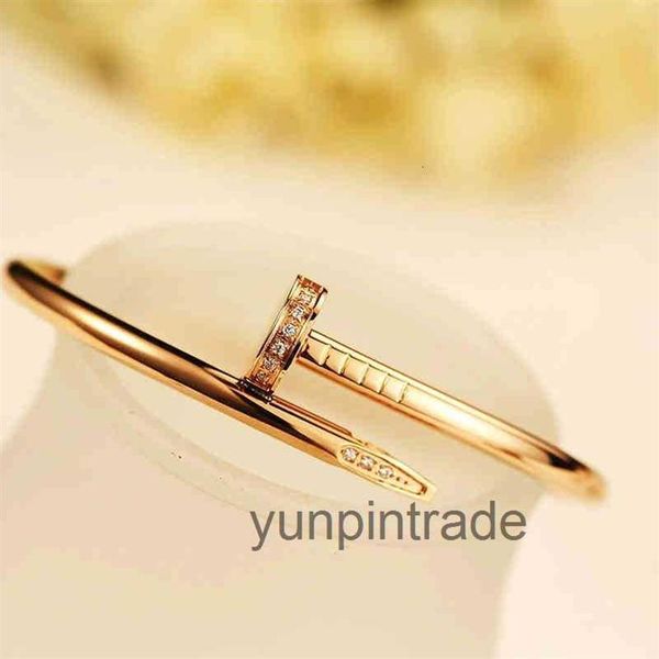 

brand bracelet juste a clou nail luxury jewelry set auger lovers men and women 16 19 cm gold rose sier2681, Black