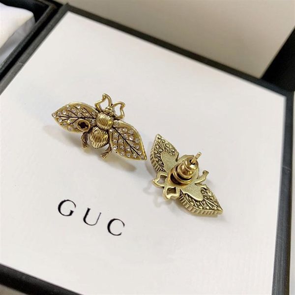 

75% discount on factory outlet gu new brass bee ring fashion net red earrings219k, Golden;silver