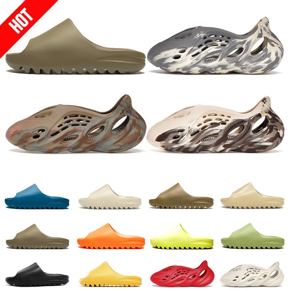 

foam runner men women slippers designer cream clay moon gray sand grey black ararat bone core glow green enflame orange desert orange red re