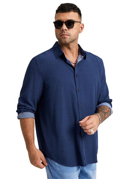 

extended sizes men polka dot shirt g63b#, White;black
