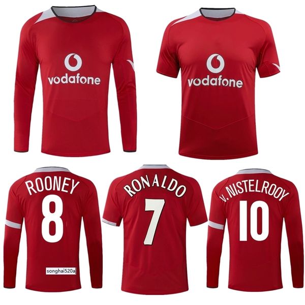 

2004 2006 van nistelrooy ronaldo retro soccer jersey rooney scholes giggs classic vintage football shirt, Black;yellow