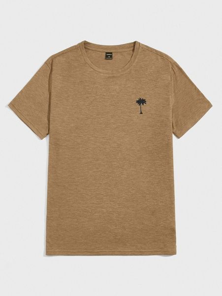 

men tree print round neck tee s3pl#, White;black
