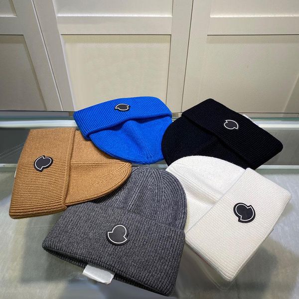 

classic knitted hat fashion beanie cap designer skull caps for man woman spring&fall and winter hats 5 color high quality, Blue;gray
