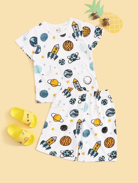 

toddler boys galaxy print pajama set she, Blue;red