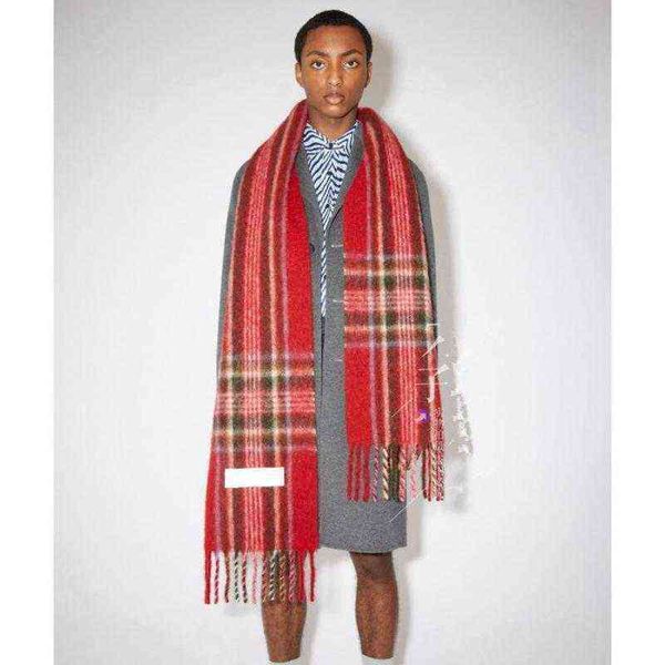 

scarves ac studios thickened plaid women's scarf shawl acne warm wrap men and women general style colorful tzitzit imitation, Blue;gray