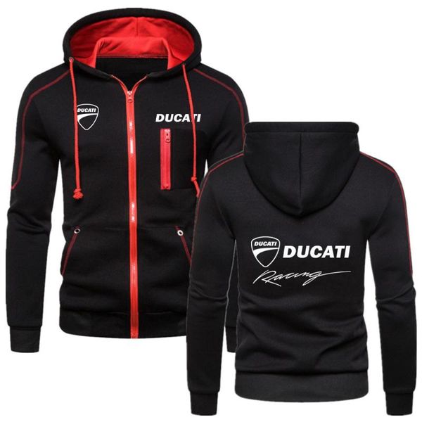 

men's hoodies & sweatshirts 2022 ducati cotton pullover mens fashion solid color slim sweaters handsome harajuku comfortable to, Black