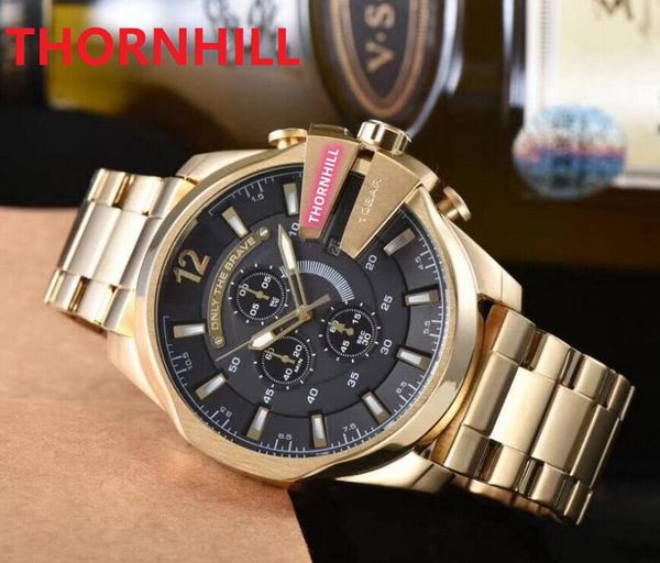 Hochwertige, große Uhren mit mehreren Zeitzonen, 52 mm, japanisches Quarzwerk, Herren, alle Hilfszifferblätter funktionieren, Business-Armbanduhr, Geschenke, Armband Orologio di Lusso