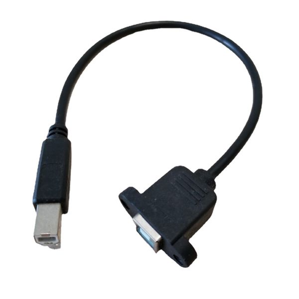 USB 2.0 Tipo B de impressão masculina para fêmea Painel de trava de parafuso Cabo de extensão de dados para impressora 30cm