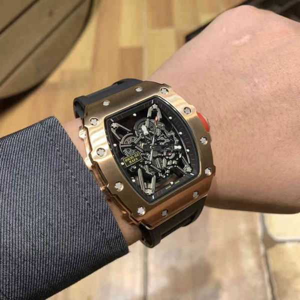 

reloj lujo luxurys mens mechanics watch richa milles wristwatch business leisure personalized hollowed out men's automatic mechanical t, Slivery;brown