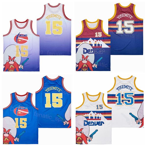 Männer Film 15 Sam Basketball Yosemite Jersey Hip Hop für Sport Fans atmungsaktiv Hiphop Stickerei und Nähen Reiner Baumwolle Team Farbe Blau Weiß Lila Uniform Top