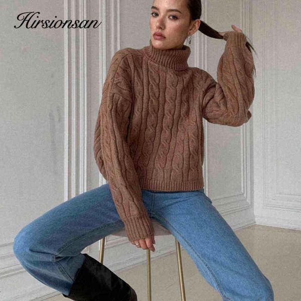 

hirsionsan elegant thick warm crop sweater women 2021 new chic soft cashmere knitted pullover t220824, White;black
