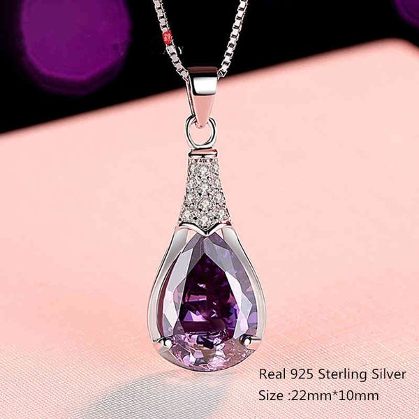 

925 sterling silver luxury trend exquisite natural amethyst necklace women fashion classic wedding jewelry