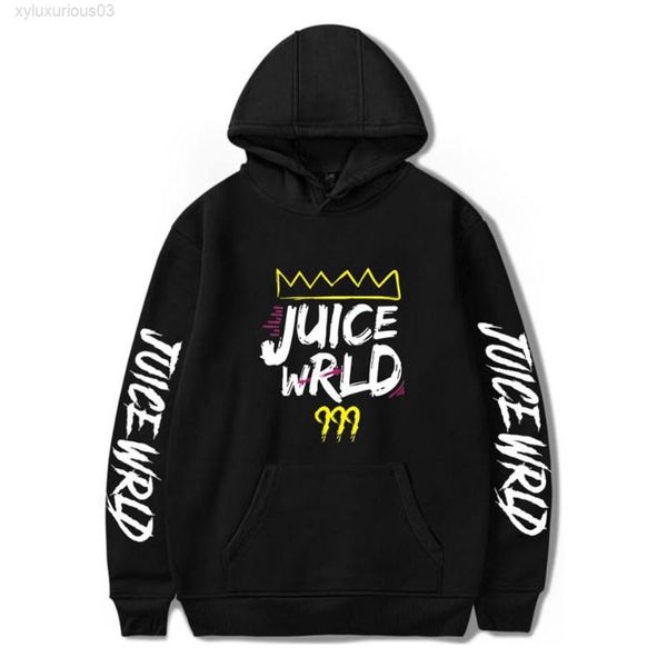 

rapper juice wrld hip hop print hooded sweatshirt women/men clothes hoodies plus size 4xl320q, Black