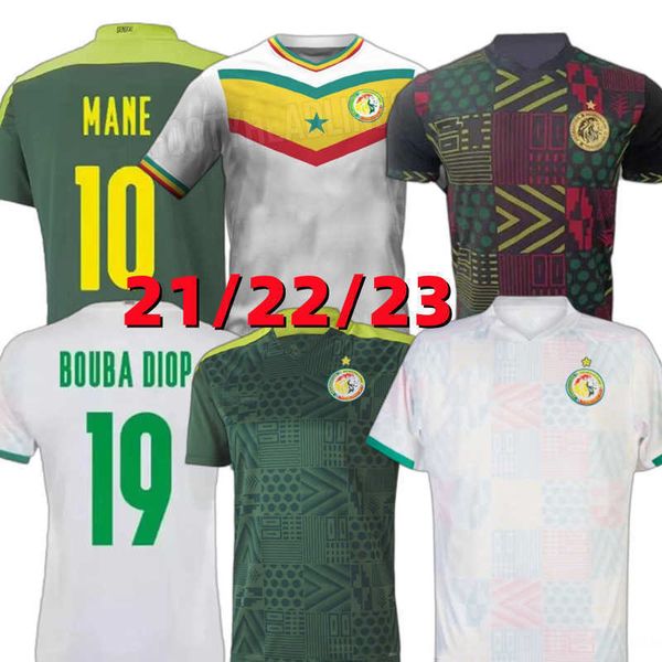 

22 23 senegal soccer jerseys 2022 african cup champions national home mane koulibaly gueye special 2023 maillot de football uniforms jersey, Black;yellow