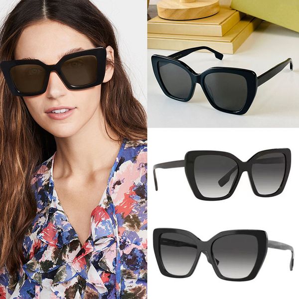 Karierte Sonnenbrille mit Cat-Eye-Rahmen, Luxus-Designer 4366, Reunion-Brille, Schutzbrille, Outdoor, Strand, Reise, Brille, Mann, Frau, schwarzes Acetat-Logo, bedruckt, Italien, heiße Brillen