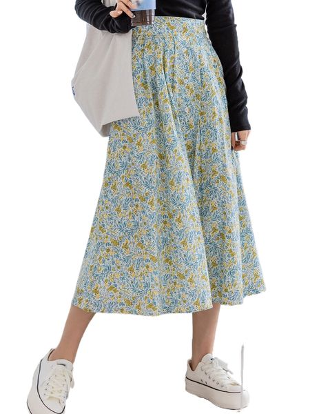 

dazy ditsy floral print skirt 02pj#, Black