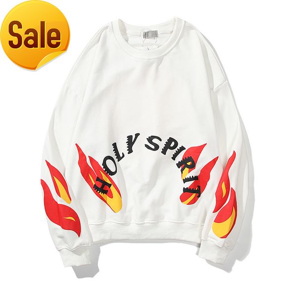 

2022 fashion brand design men women style factory direct sales feng kan ye men's women's flame round neck sweater sweatshirt, Black