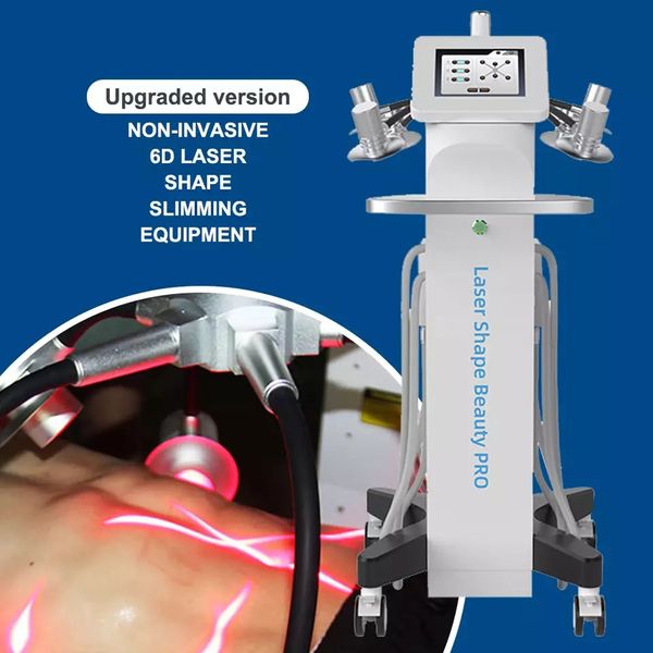 

professional 6d laser body shape therapy green 532nm red 635nm wavelength cellulite reduction 6d cold laser slim machine, Black