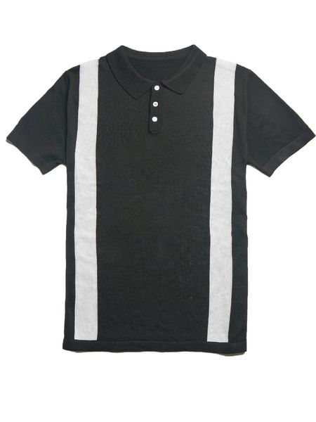 

men color-block polo neck knit i8qy#, White;black