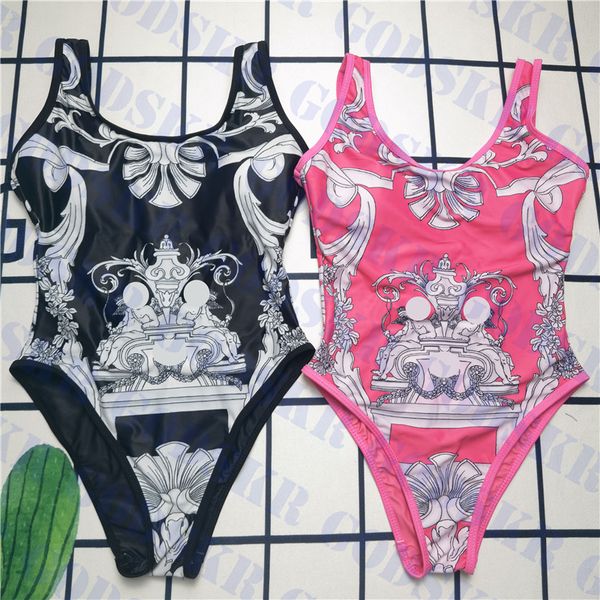 

vintage womens bikini bodysuit swimsuit letter logo swimwear summer beach ladies swim wear two colors, White;black