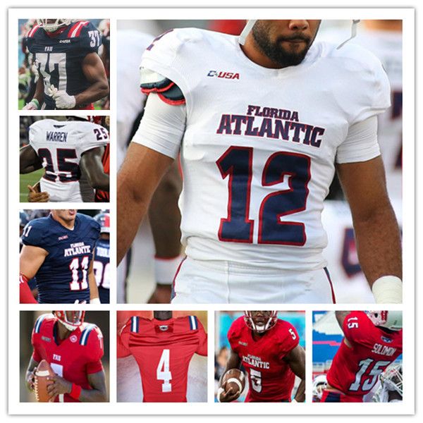 

custom ncaa florida atlantic owls fau football jersey n'kosi perry nick tronti johnny ford malcolm davidson james charles lajohntay wes, Black;red