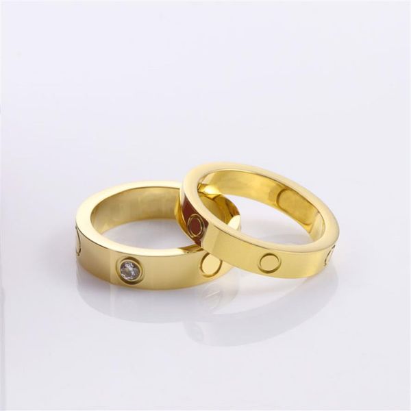 

luxury designer 316l titanium steel rings band rings size for women and men brand jewelry with bag222x, Silver