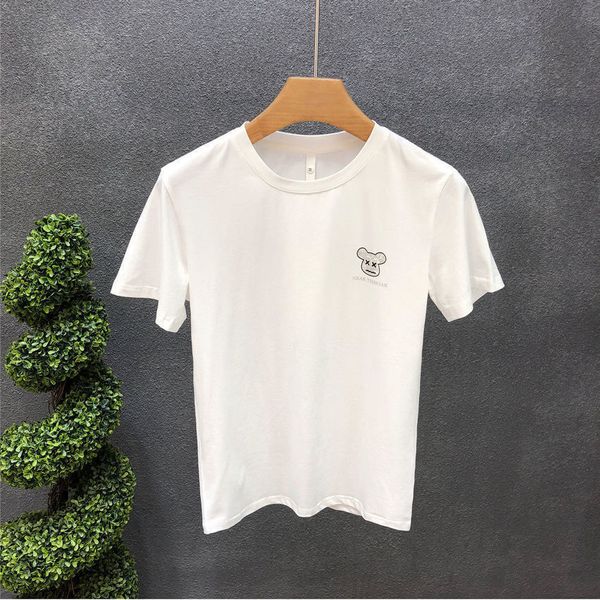 

designer off fashion brands t shirt high street hip hop cartoon printed violent bear mens woman lovers cotton large loose round neck summer, White;black