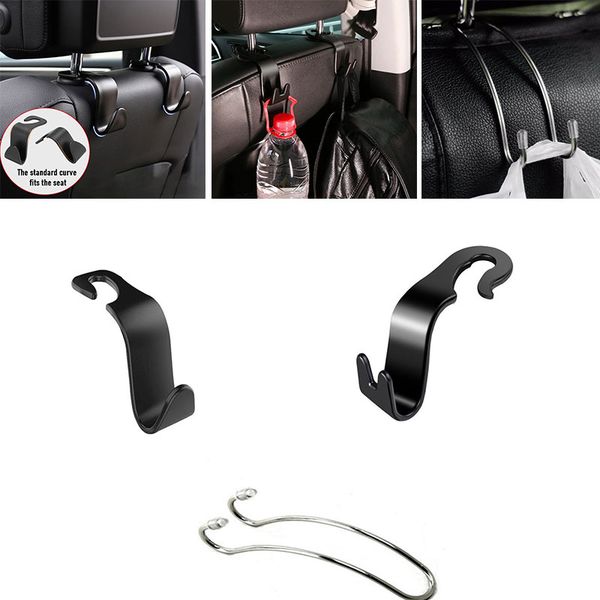

1/2/3/4pcs car seat back hook universal headrest hanger car accessories interior portable holder storage for bag purse clothes
