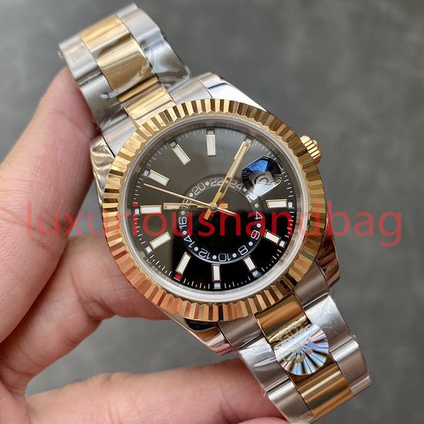 

Designer men's montre watch black dial 40mm Sapphire Skywalker rotating outer ring adjustable large lunar calendar window automatic mechanical luxury watch, Saphhire