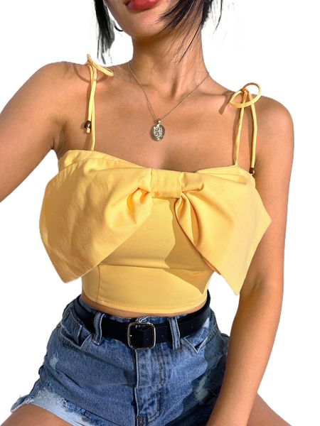 

solid knot detail cami y1la#, White