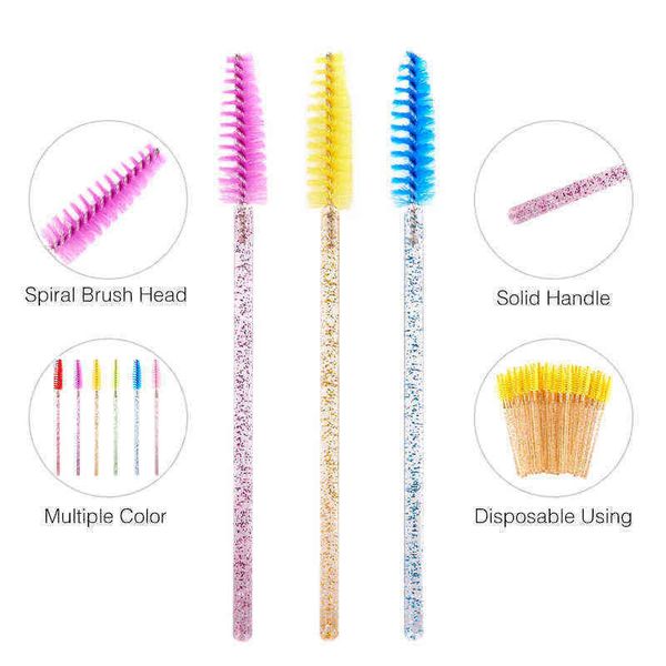 

arison 50pcs eyelash brushes makeup disposable mascara wands applicator spoolers eye lashes cosmetic brush tools 0308