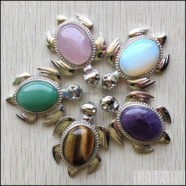 

charms natural stone alloy turtle shape pendant for necklace jewelry making good quality mixed dhseller2010 drop d dhe9k, Bronze;silver