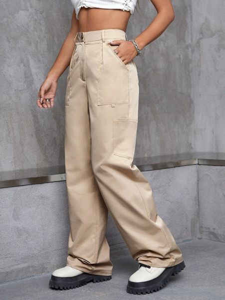 

high waist wide leg pants b3bq#, Black;white