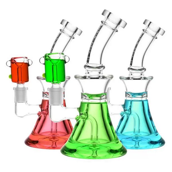 Neueste Glycerin Spule Glas Bong Shisha Shisha Gefrierbar gekühlt 5 Farben mit 14,4 Forzen Schalen Smoking Dab Rigs Wasserpfeife Bongs