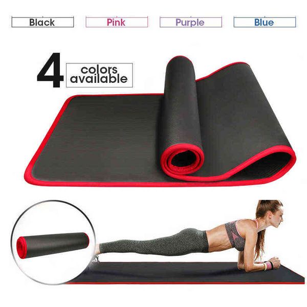 

10mm extra thick 183cmx61cm yoga nrb mats non-slip exercise mat for tasteless fitness pilates exercise gym mats with bandages t220802