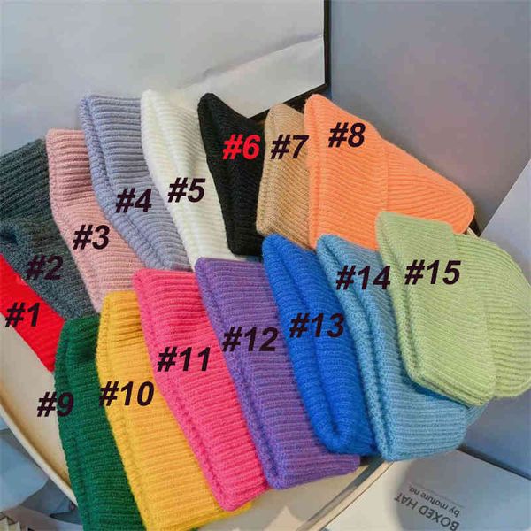 

ball caps ly men women brand designer thick warm winter beanies hat triangle 15color knitted windproof caps sretch soft ski sport cap x0901c, Blue;gray